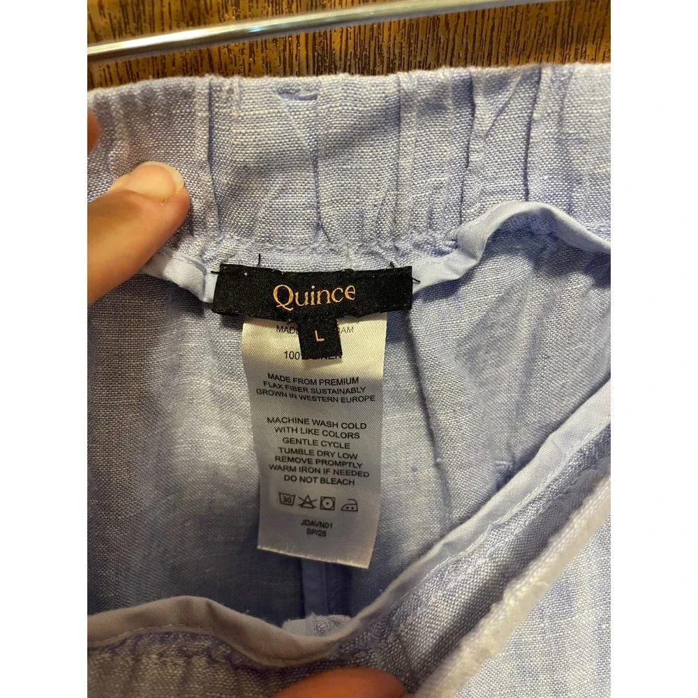 Quince Light Blue 100% European Linen Jogger Pants Womens Large JDAVN01 SP/25